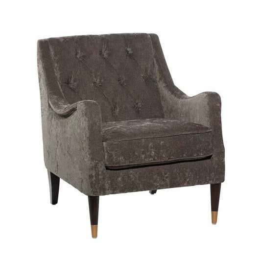 Grey Fabric Tufted Accent Chair