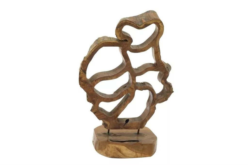 Handmade Teakwood Abstract Sculpture, 16" x 25"