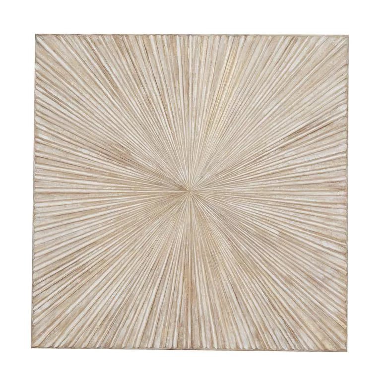 Handmade Wooden Starburst Carved Wall Decor