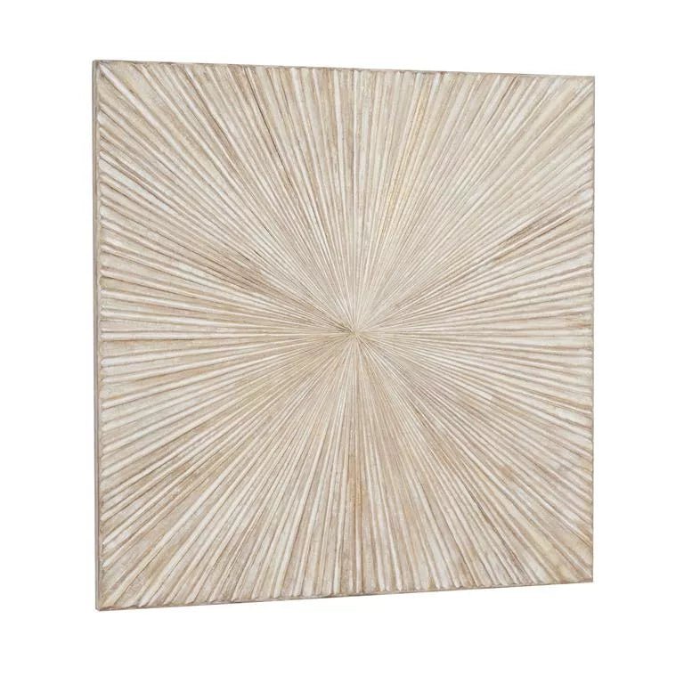 Handmade Wooden Starburst Carved Wall Decor