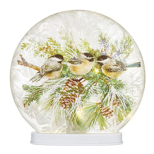 Lighted Winter Bird Globe