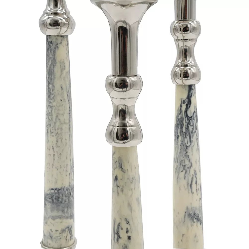 Marbled Pillar Candle Holders
