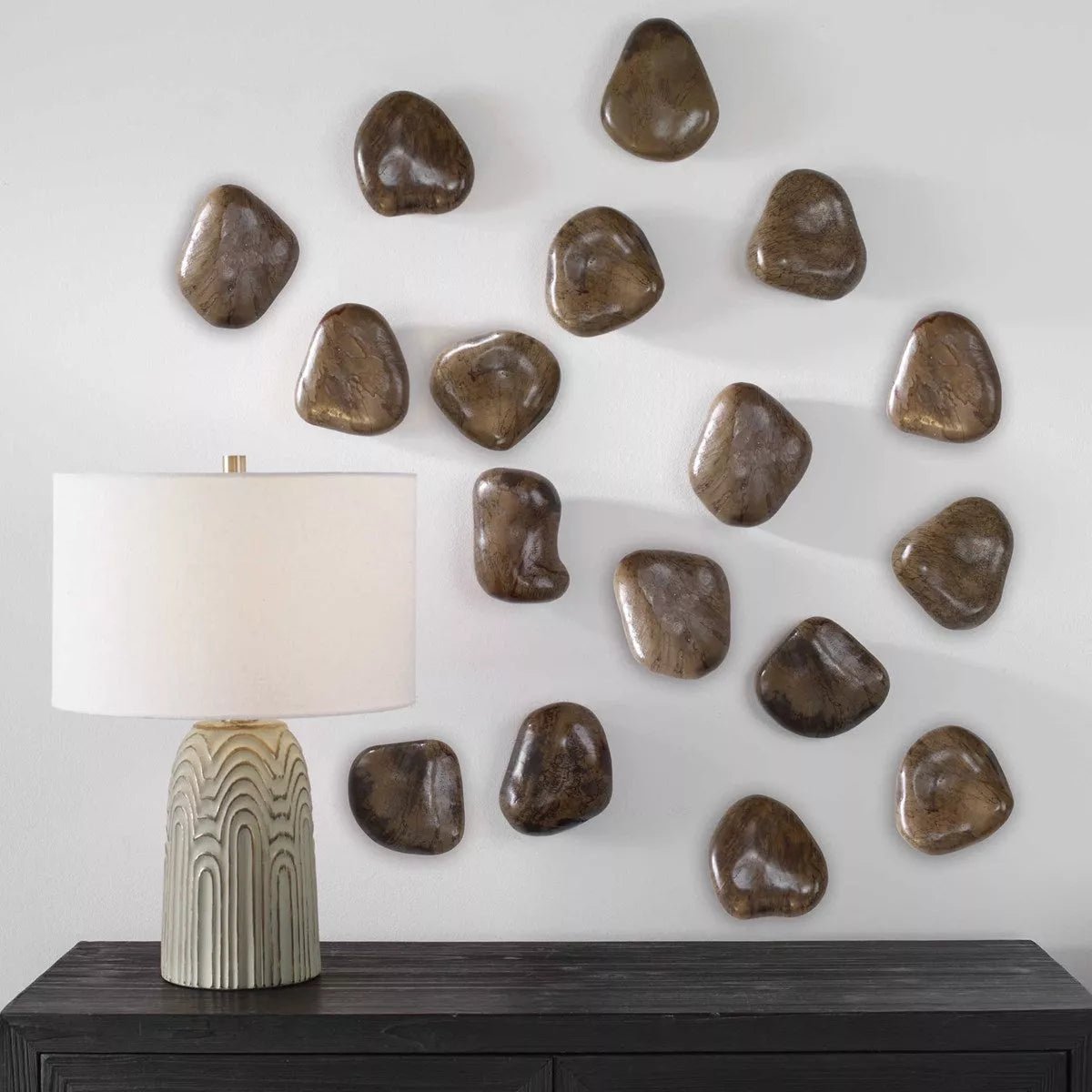 Pebbles Wood Wall Decor, Walnut