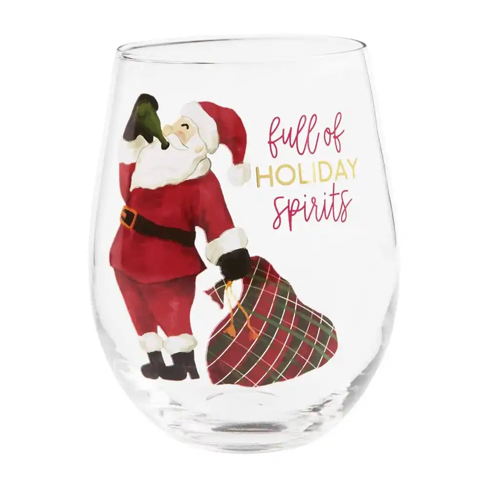 Santa & Reindeer Wine Glass Set of 6