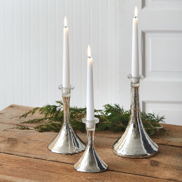 Silver Mercury Candle Holders