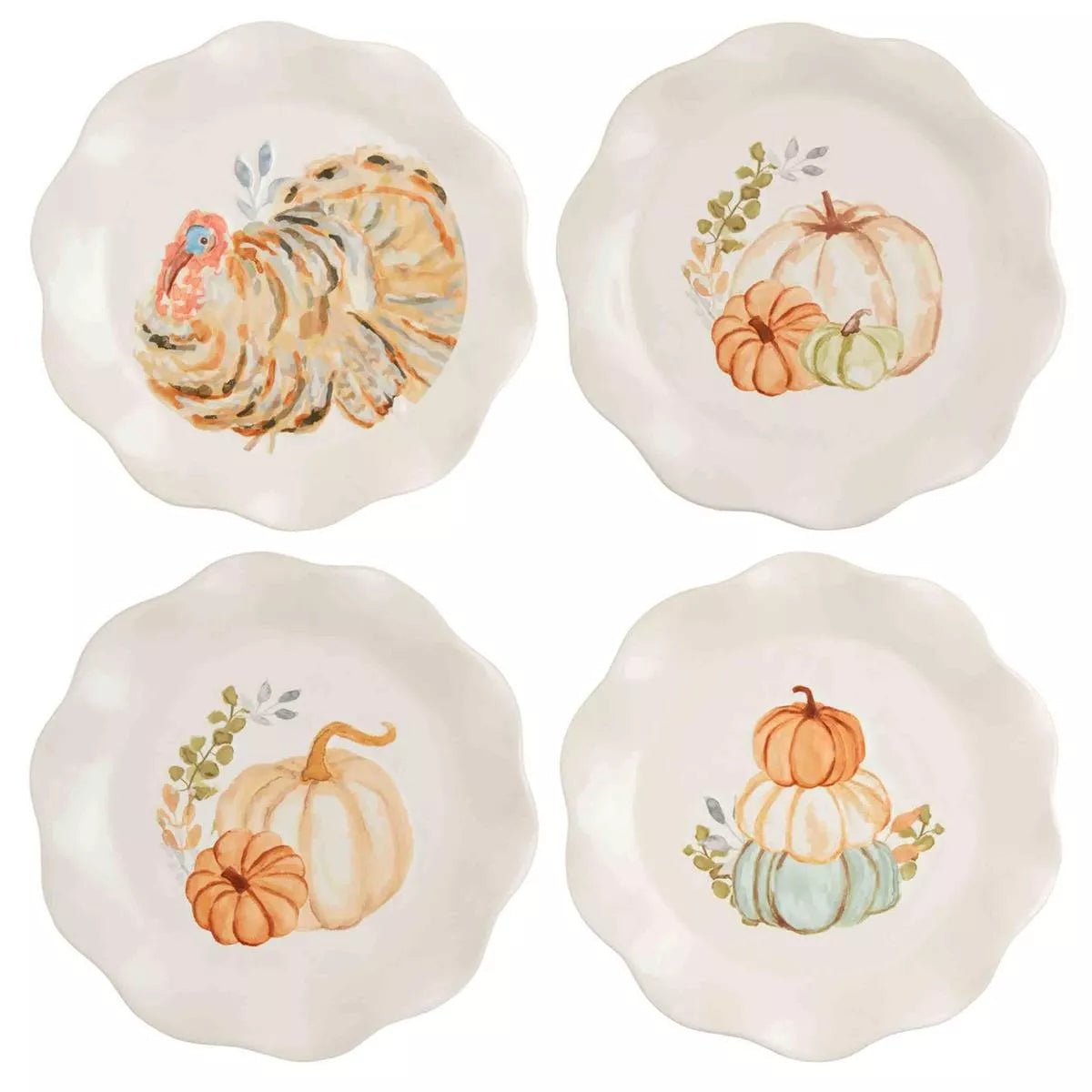 Thanksgiving Salad Plates Set of 4