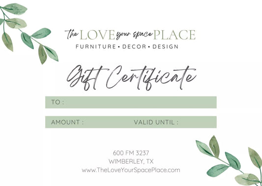 The Love Your Space Place Gift Card