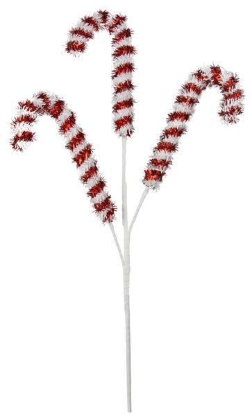 Tinsel Candy Cane Pick