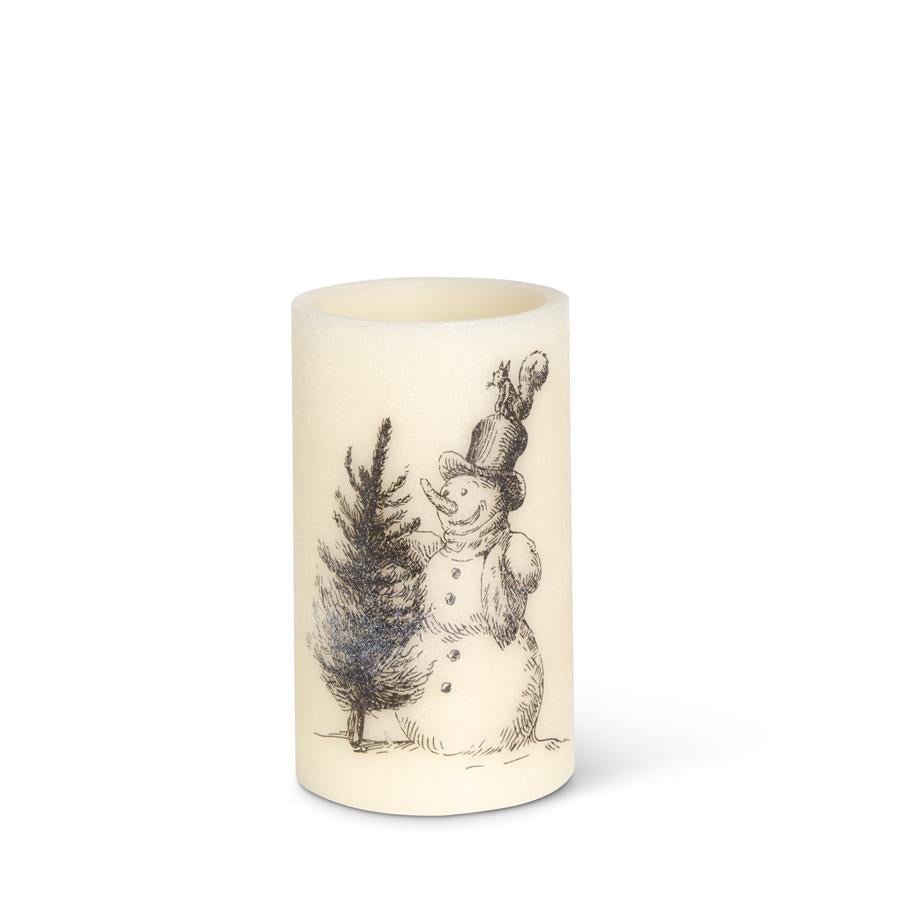 Vintage Snowman Candle