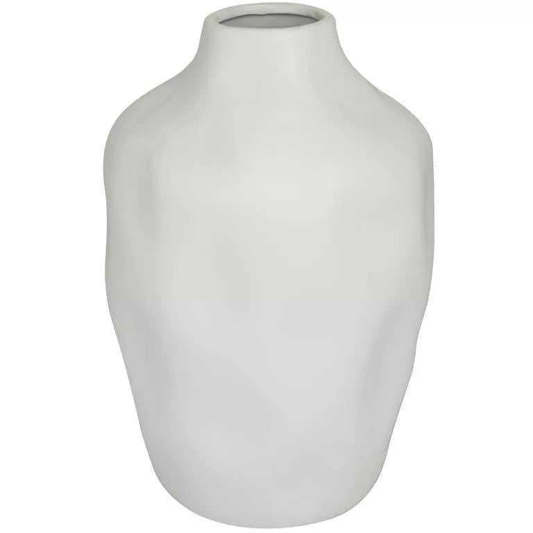 White Ceramic Faceted Vase