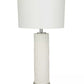 White Ceramic Table Lamp with Drum Shade