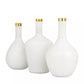 White Glass Vase with Gold Rim