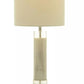 White Marble Table Lamp with Drum Shade