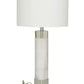 White Marble Table Lamp with Drum Shade