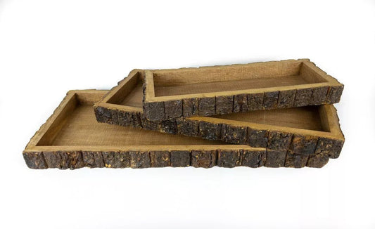 Wood Bark Trays