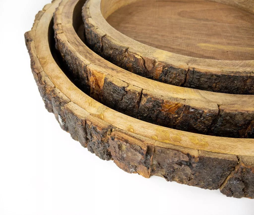 Wood Bark Trays -Round