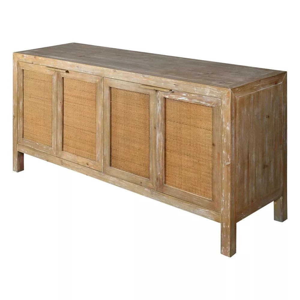 Wooden Rattan Front Atticus Console